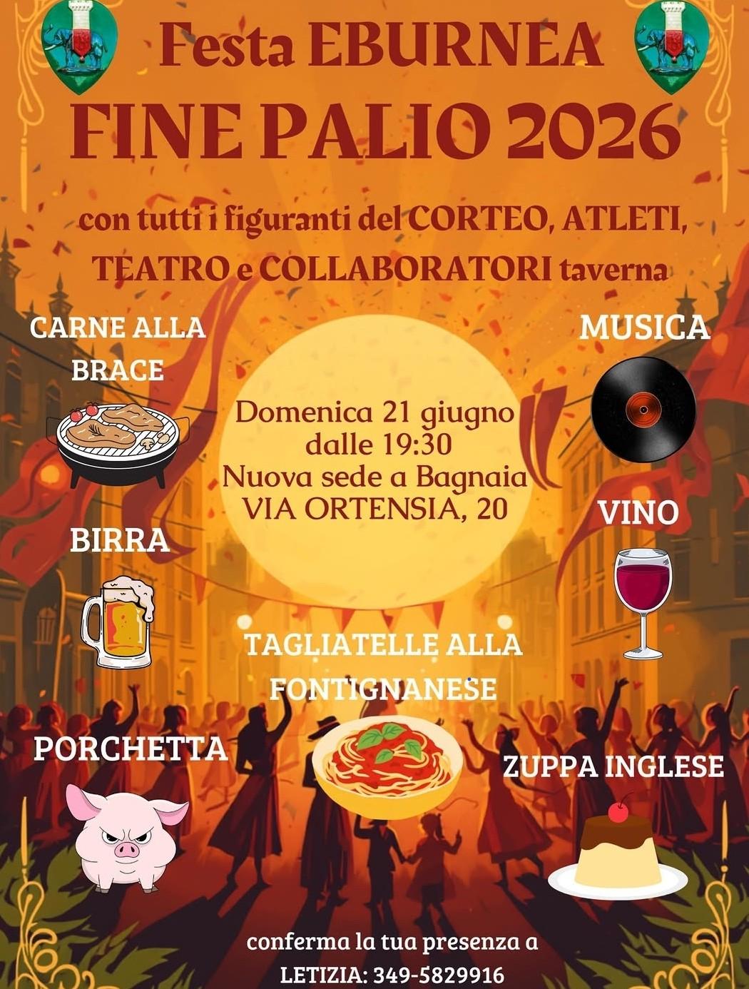 Festa EBURNEA, fine Palio 2026